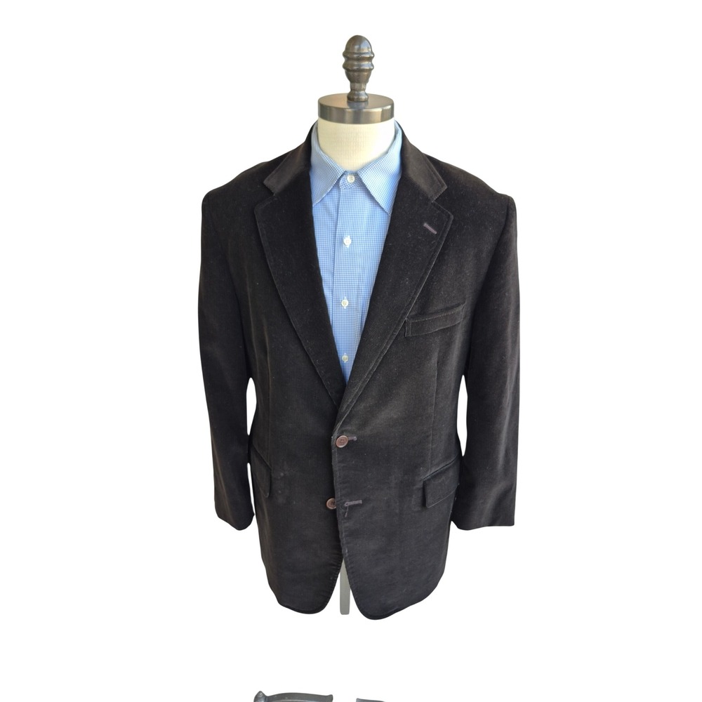 Brooks Brothers Mens Brown Olive Corduroy Blazer Sport Coat Sz 44 R Cotton